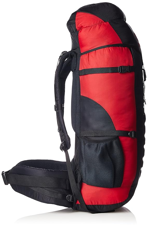 WILDCRAFT 60L Nylon Rucksack – Water-Resistant Travel & Hiking Backpack with Adjustable Straps, Red - Image 3